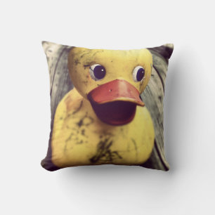 Yellow Rubber Ducky Needs a Bath! Throw Pillow
