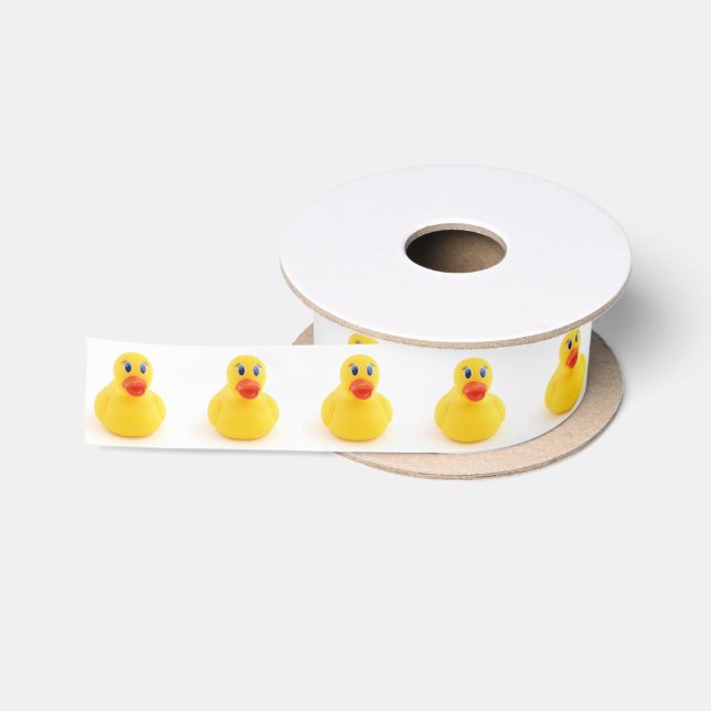 Yellow Rubber Ducky Satin Ribbon (Spool)