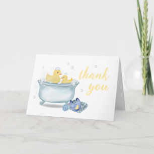 Yellow Rubber Mommy Duck Bathtub Baby Shower  Thank You Card
