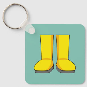 Yellow Rubber Rain Boots Keychain
