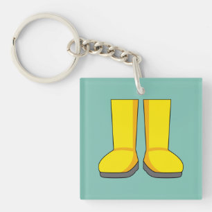 Yellow Rubber Rain Boots Keychain