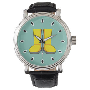 Yellow Rubber Rain Boots Watch