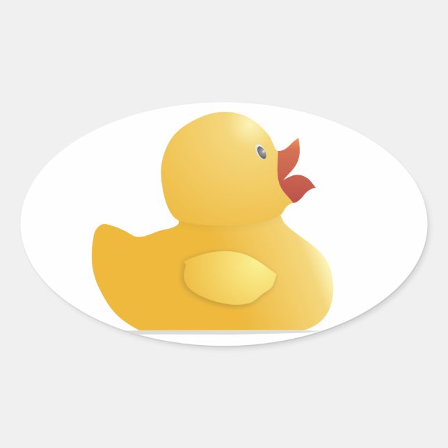 Yellow Rubberduck Oval Sticker (Front)