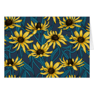 Yellow Rudbekia on navy