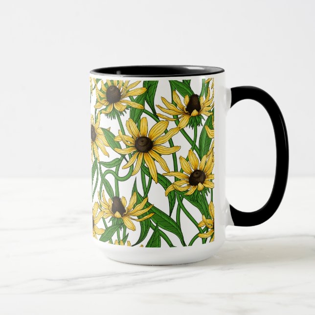 Yellow Rudbekia on white Mug (Right)