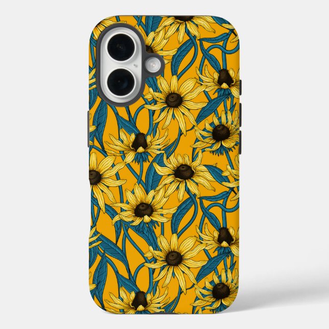 Yellow Rudbekia on yellow Case-Mate iPhone Case (Back)