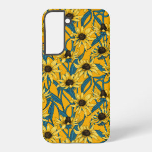 Yellow Rudbekia on yellow Samsung Galaxy Case