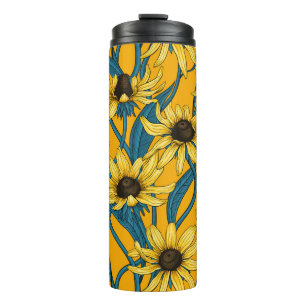 Yellow Rudbekia on yellow Thermal Tumbler