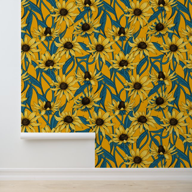 Yellow Rudbekia on yellow Wallpaper (Application)