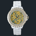 Yellow Rudbekia on yellow Watch<br><div class="desc">Hand-painted cvector pattern with yellow rudbekia flowers</div>
