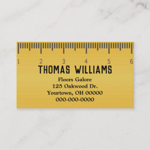 yellow ruler for carpet business business card