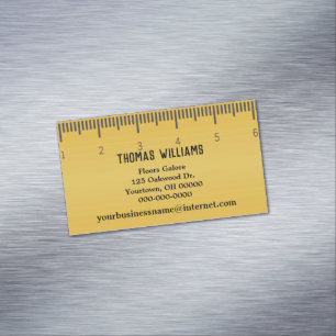 yellow ruler graphic Magnetic business card