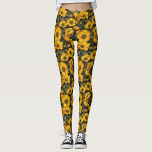 Yellow Running Anemones Aesthetic Mother'S Day Leggings