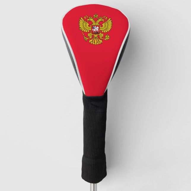 Yellow Russian Imperial Double Headed Eagle Emblem Golf Head Cover (Front)