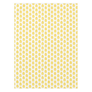 Yellow Rustic Floral Easter Egg Linocut Tablecloth