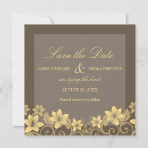 Yellow Rustic Floral Save the Date Invite