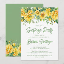 Yellow Sage Green Floral Surprise Party