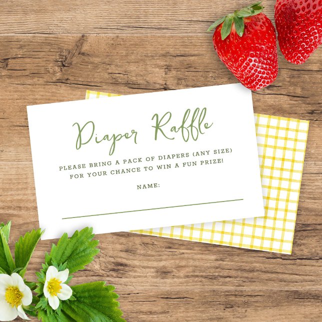 Yellow & Sage Watercolor Diaper Raffle Baby Shower Enclosure Card (Creator Uploaded)