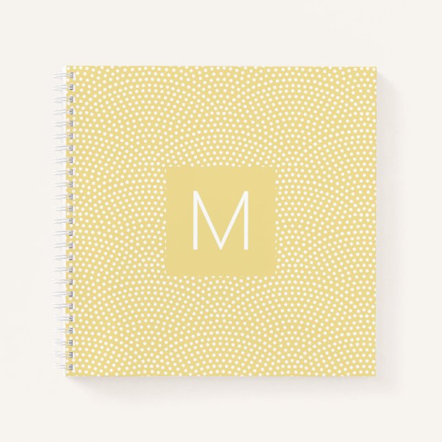 Yellow Same Komon (shark skin) Monogrammed Notebook (Front)