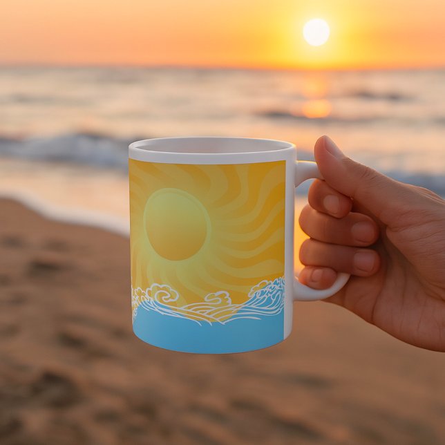 Yellow Sand And Ocean Coffee Mug (Creator Uploaded)