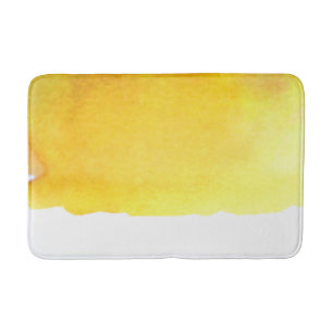 Yellow sand watercolor beach theme bath mat