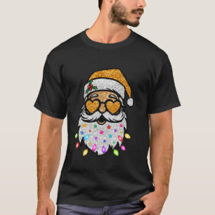 Yellow Santa Clause Heart Sunglasses Sparkling Chr T-Shirt