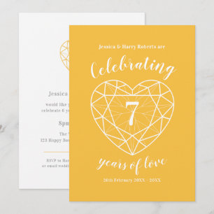Yellow sapphire Anniversary 7 years party invites
