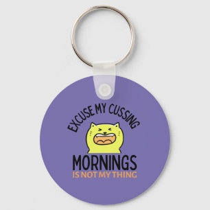 Yellow Sarcastic Funny Cat Keychain