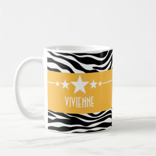 Yellow Sassy Star Zebra Mug