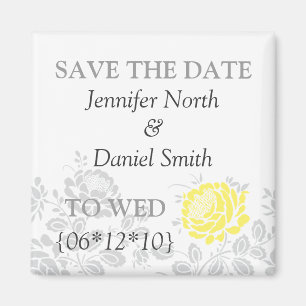 Yellow Save The Dates Magnet