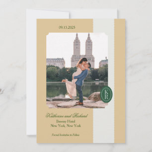 Yellow Scalloped Edge Save The Date Invitation