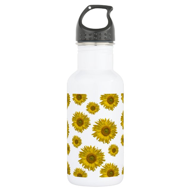 Yellow Scattered Sunflowers 532 Ml Water Bottle (Front)