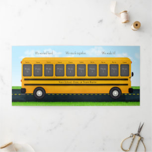 Yellow School Bus  10 Photos for Teacher or Coach Tri-Fold Card