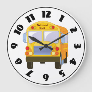 Yellow School Bus Clock