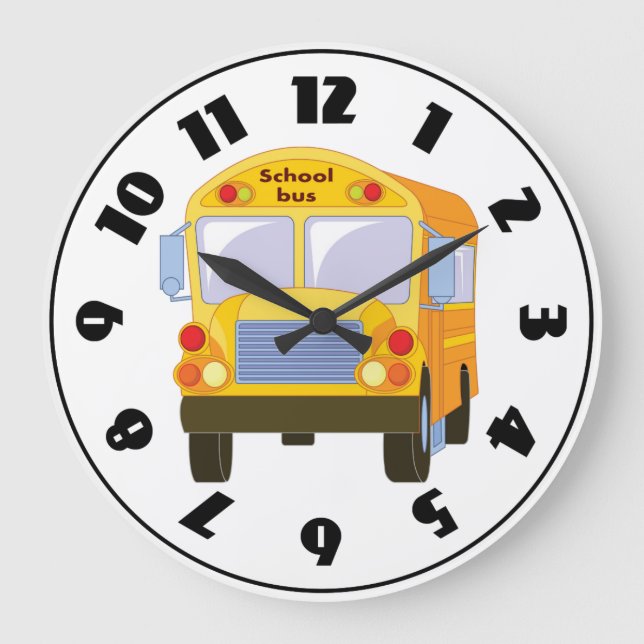 Yellow School Bus Clock (Front)