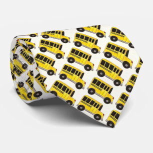 Yellow School  Bus Driver Teacher Appreciation Tie