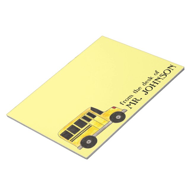Yellow School Bus Driver Teacher Education Class Notepad (Angled)