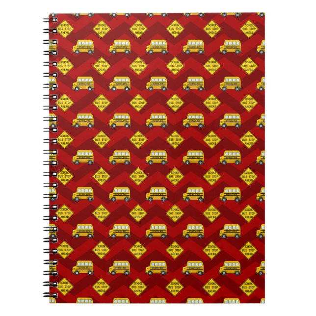 Yellow school bus &read sign back to school design notebook (Front)