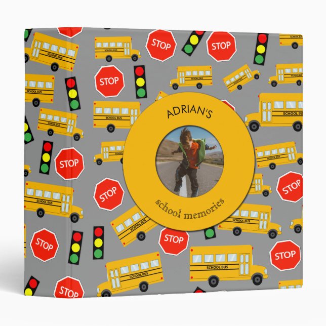 Yellow School Bus School Memories Photo Keepsake Binder (Front/Spine)