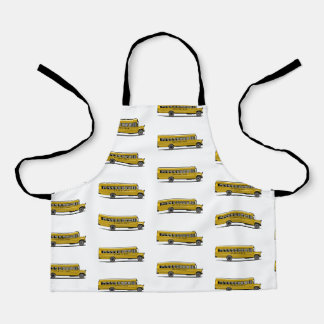 Yellow School Bus Stop Sign Boys Birthday Apron