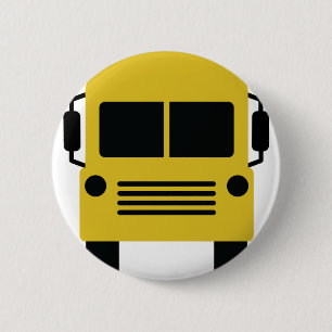 yellow school bus symbol 2 inch round button