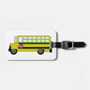 Yellow School Bus with Stop Sign Luggage Tag
