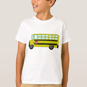 Yellow School Bus with Stop Sign T-Shirt