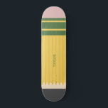 Yellow School Pencil Graphic Personalized Skateboard<br><div class="desc">It's a pencil,  no it's a skateboard! This skateboard. looks like a classic yellow school pencil,  and it's ready to be personalized with a name or your own saying.</div>