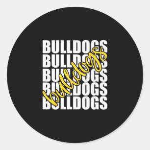 Yellow School Sports Fan Team Spirit  Classic Round Sticker