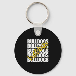 Yellow School Sports Fan Team Spirit Keychain