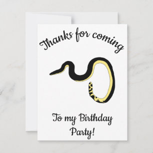 Yellow Sea snake Happy B-day  Thank You Card