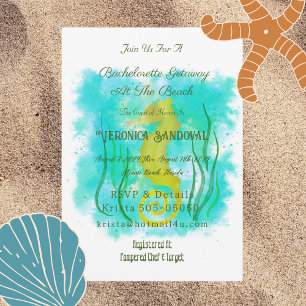 Yellow seahorse under the sea  invitation