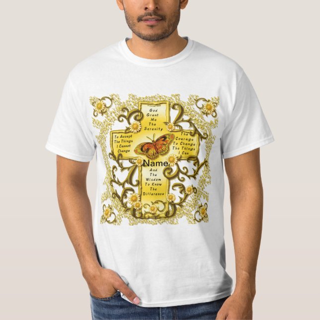 Yellow Serenity Cross  T-Shirt (Front)