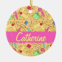 Yellow Sewing Notions Art Name Personalized